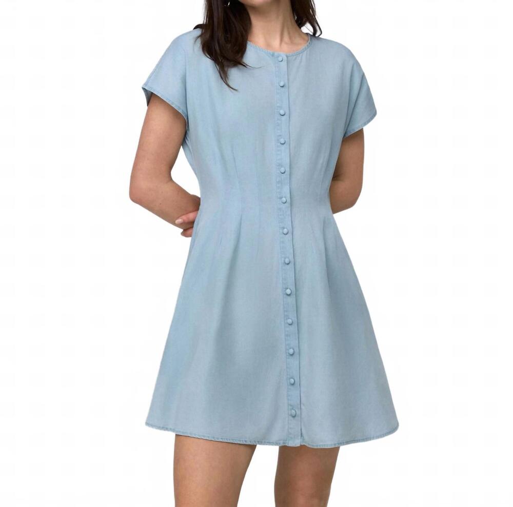 NEW JUANA faye pleated shirt dress in blue